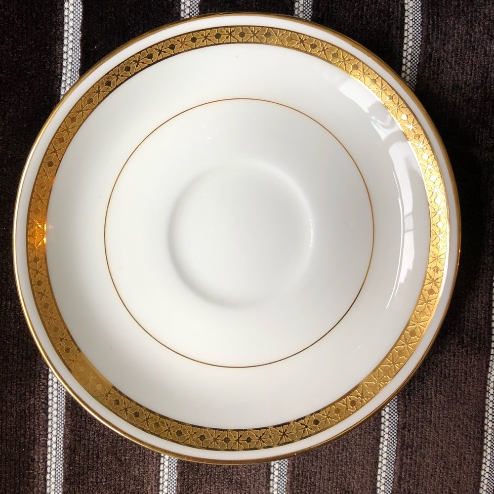 Minton England Tilden Thurber goldleaf SET 6 saucers